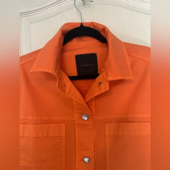 Peruzzi Orange Button-Front Jacket - Picture 2 of 10